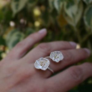 Sterling Double Blossom Ring